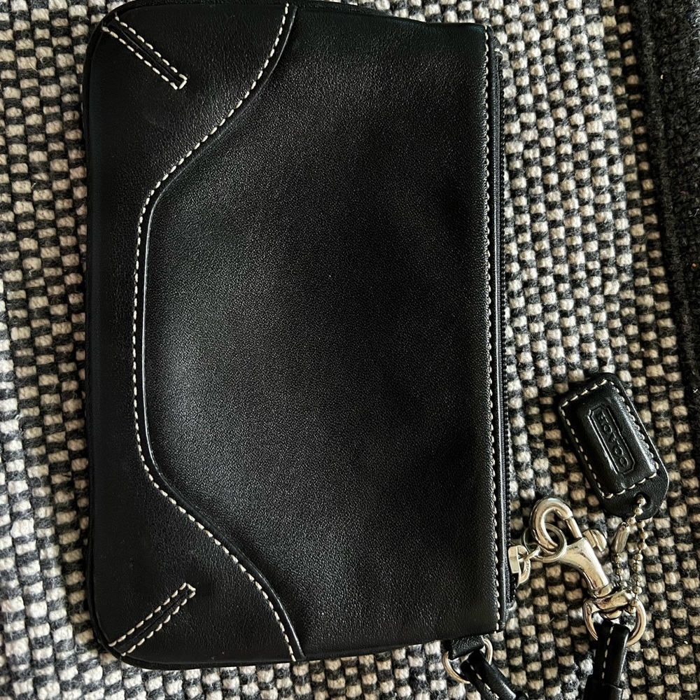 Authentic Coach leather wristlet